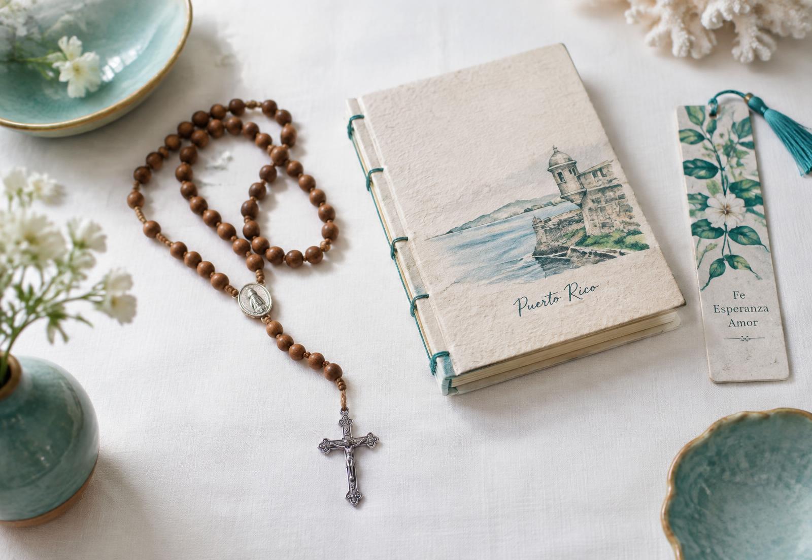 Rosario, libreta y bookmark de Aquino Manía PR